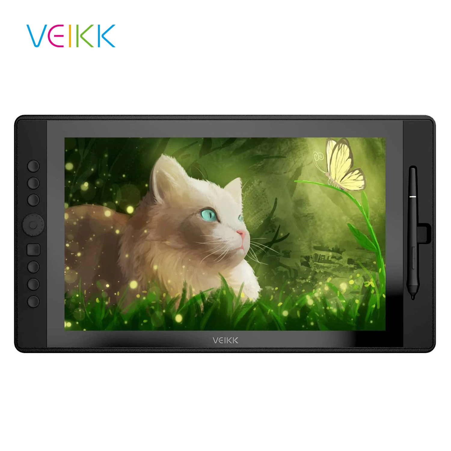 

VEIKK VK1560 15.6 inches 92% NTSC IPS HD Drawing Tablet Monitor With 7 Express Keys & 8192 Levels Passive Pen for Graphic Tablet