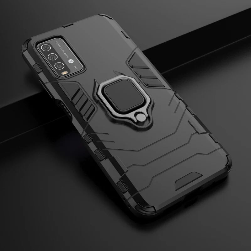 

Rugged Armor Phone Case For Xiaomi Redmi Note 9 9C 9A 9T 9S Pro Max Power 4G 5G Shockproof Anti Fall Stand Back Protection Cover