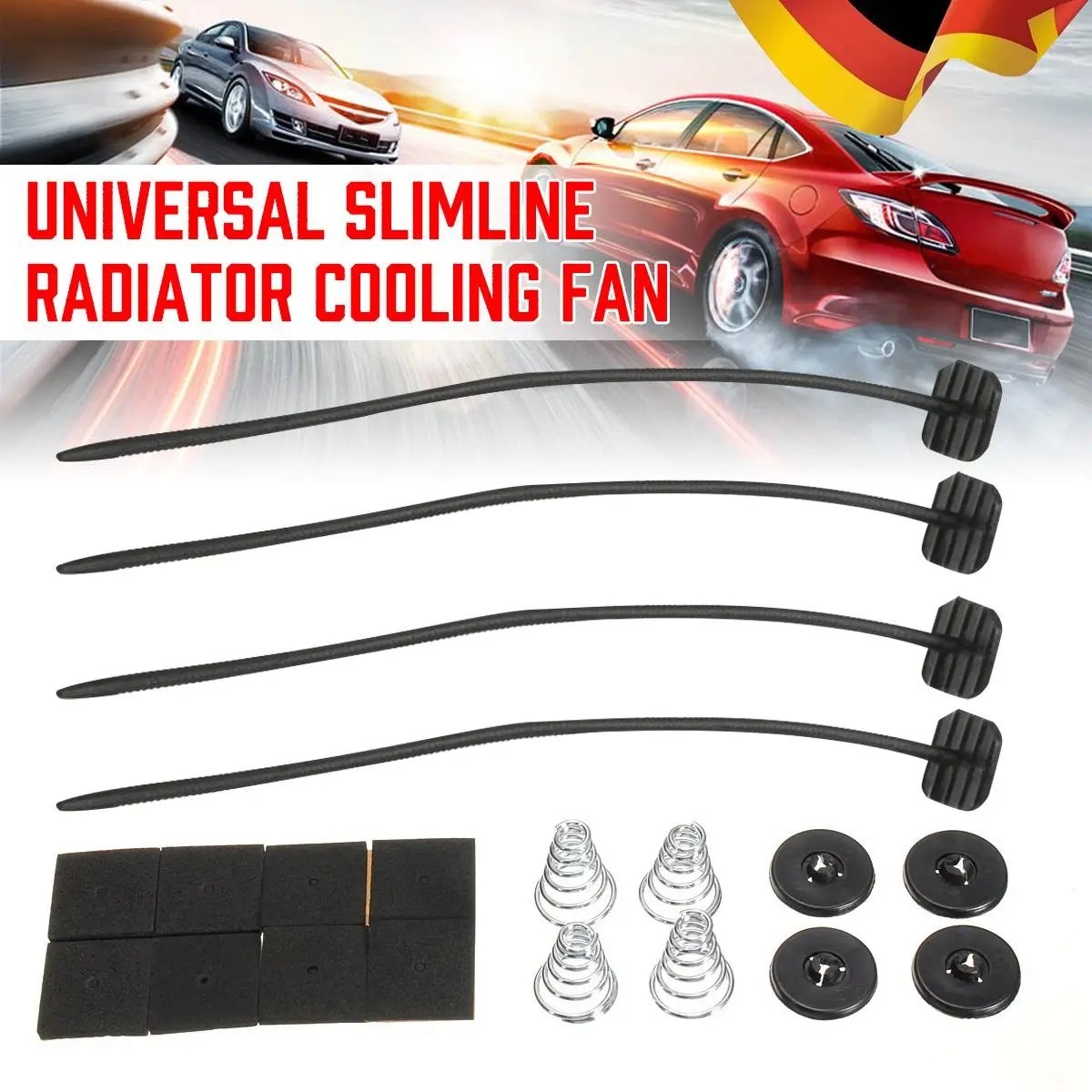 Universal Car Electric Radiator Cooling Cooler Fan Mount Fitting Kit Slim Line