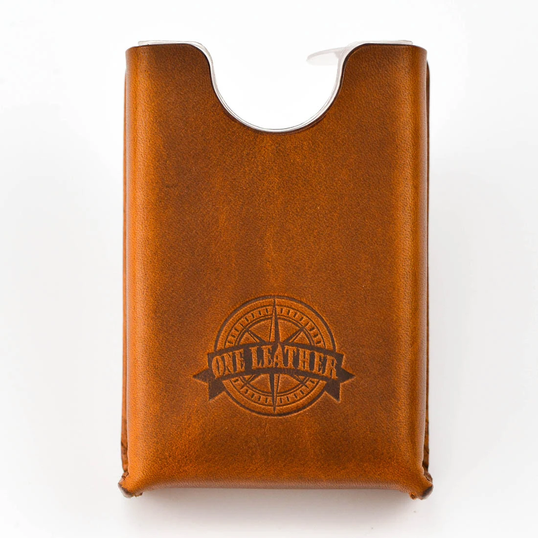 One Leather Cigarette Box Men Gift Cigarette Case Mens Gifts Cigarette Cover Smoke Tobacco Pouch Vegetable Tanned Leather - Цвет: Brown