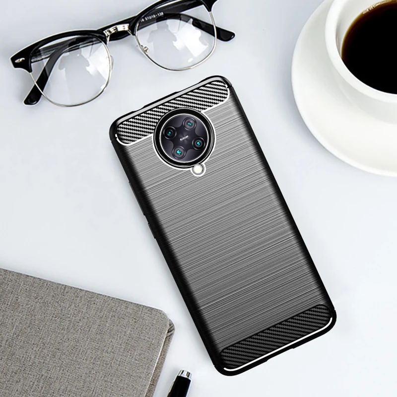 

For Xiaomi Poco F2 Pro Case Carbon Fiber Shockproof Soft Silicone Cover for For Xiaomi Poco F2 Pro Cover For Poco X2 Poco X3 NFC