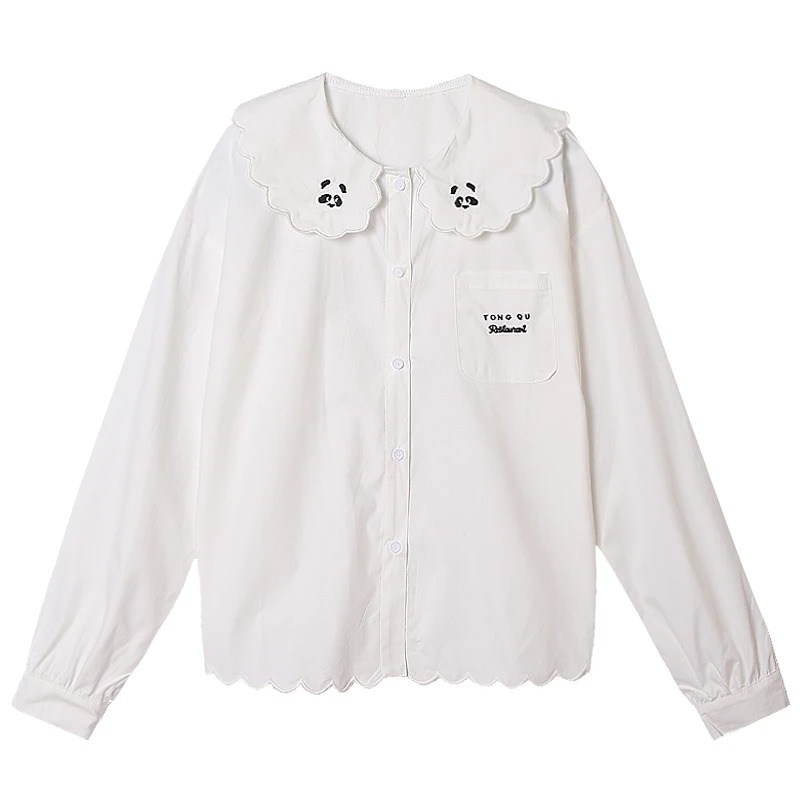 Женский топ с оборками и блузки хлопковая блузка вышивкой в виде мультяшной