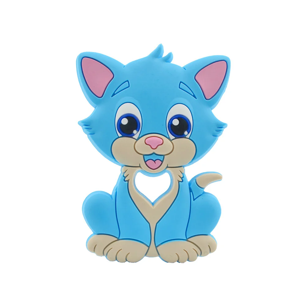 cat 06 LOFCA 1 шт. Прорезыватели для зубов мультфильм жидкий мороженое силиконовая подвеска-прорезыватель подвеска с кулоном в виде фигурки енота аксессуары детские игрушки-Жвачки DIY - Цвет: cat 06