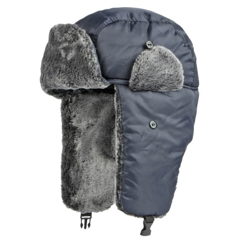 

HT3873 Bomber Hat Men Women Thick Warm Winter Hat Windproof Ski Trapper Earflap Cap Unisex Russian Hat Male Female Russian Caps