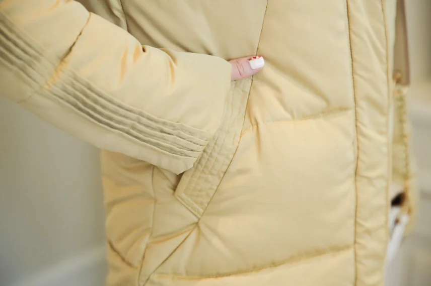 

Winter Jacket Women Down Coat Female Nice Long Slim Solid Color Female Jackets Zip Fur Collar Women Pink Blue Down Jacket