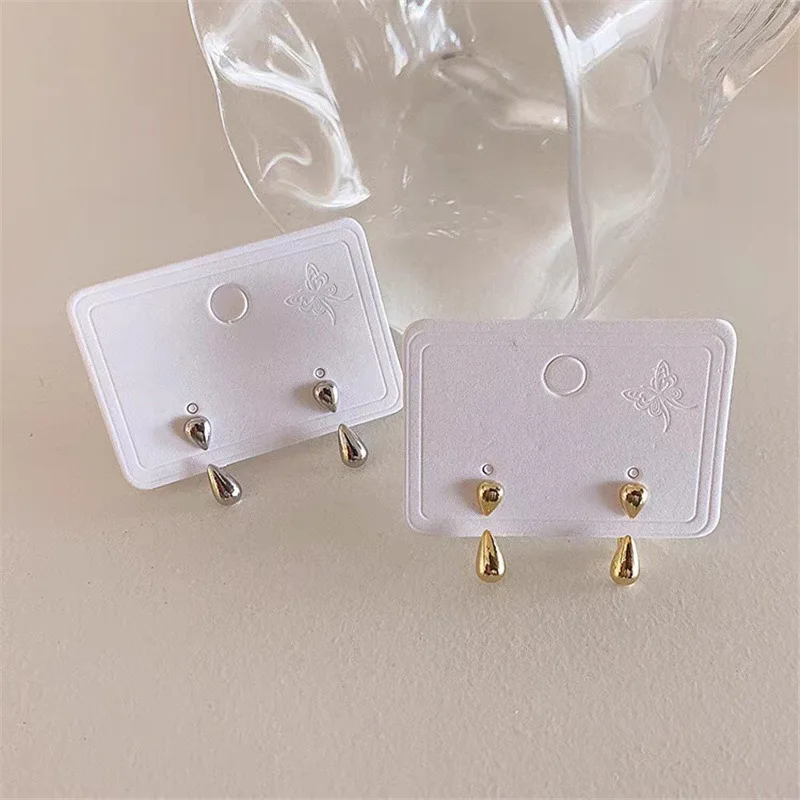 

Trendy Gold Silver Color Water Droplets Earrings For Women Metal Sweet Elegant Stud Earrings Brincos Party Jewelry Gifts