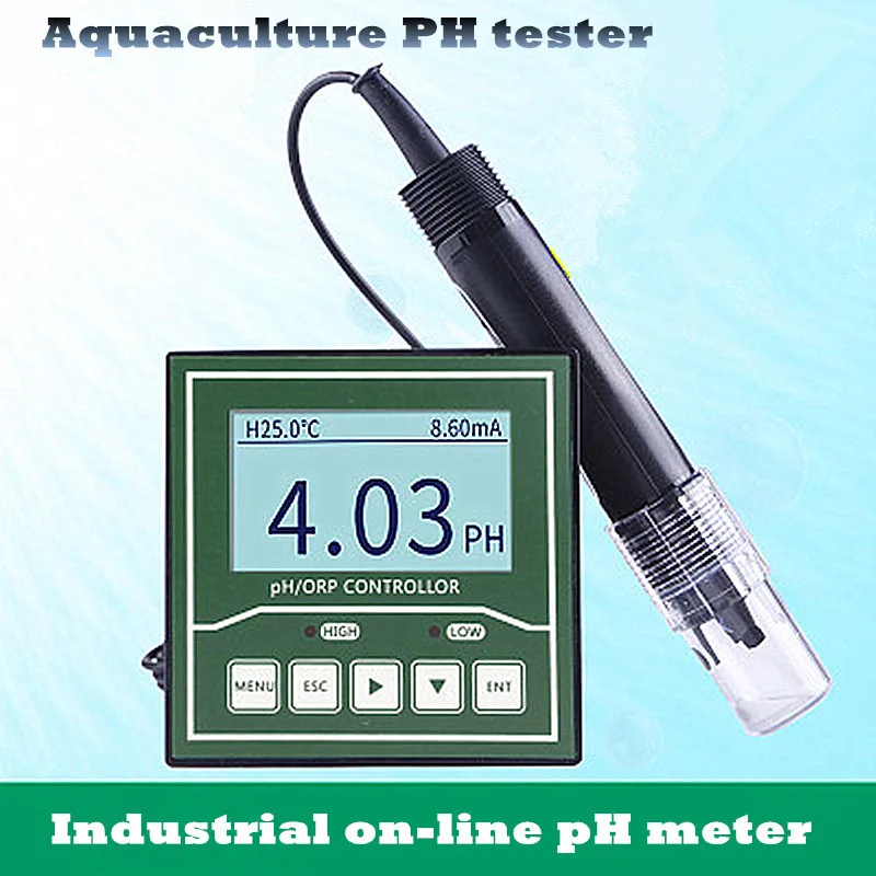 

Online Industrial PH Controller ORP Meter Monitor Digital 0.02pH 1mV Upper Lower Limit Control Alarm PH Tester -1000~1000mV ORP