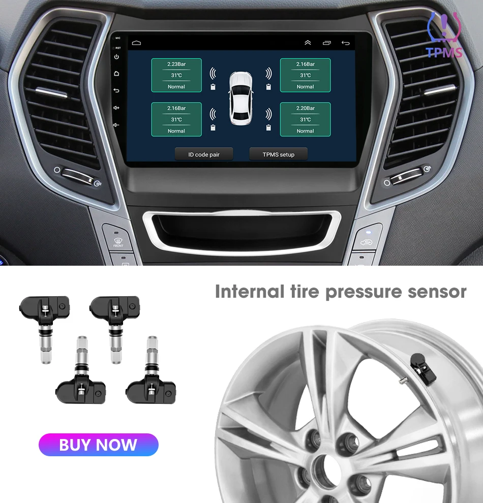 Jansite " Автомобильный радиоплеер для hyundai Santa fe 2013- Авторадио Android 2G+ 32G Сенсорное зеркало-link плееры с рамкой