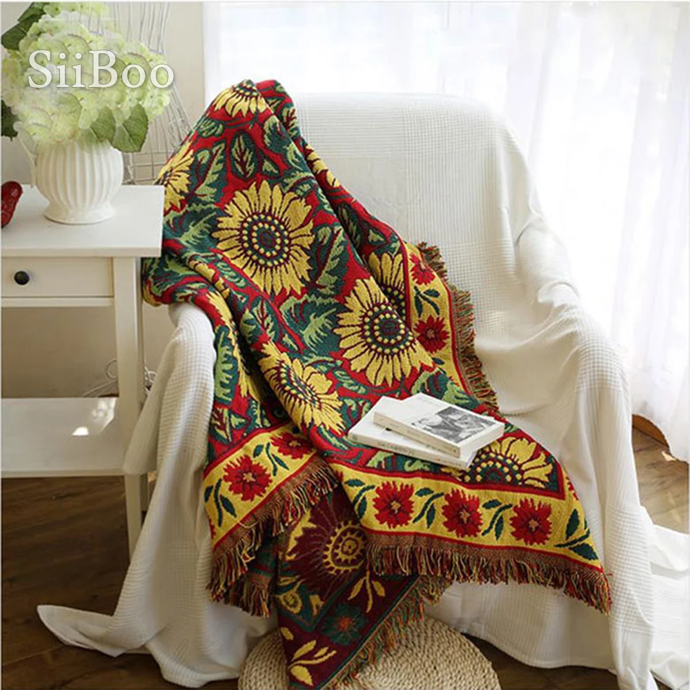 Чехол для дивана из 100% хлопка с подсолнухами жаккардовое покрывало дивана/стула