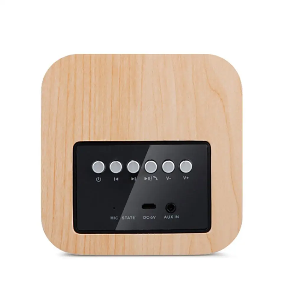 Деревянный беспроводной bluetooth динамик светодиодные миниатюрные портативные