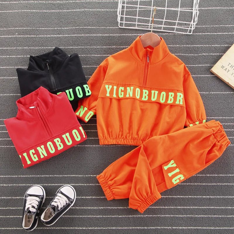 2 шт. ветрозащитная куртка на молнии и штаны для мальчиков|Комплекты одежды