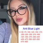 Очки компьютерные для близоруких Женщин, Модные прозрачные очки кошачий глаз с диоптриями от-1,0 до-6,0, TR90