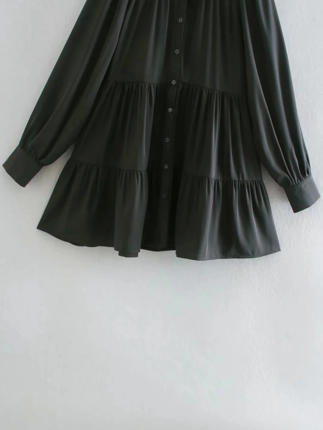 

SuperAen 2020 New Fashion Solid Turn Down Collar Full Ruffles Patchwork Single Breasted Women Blouses