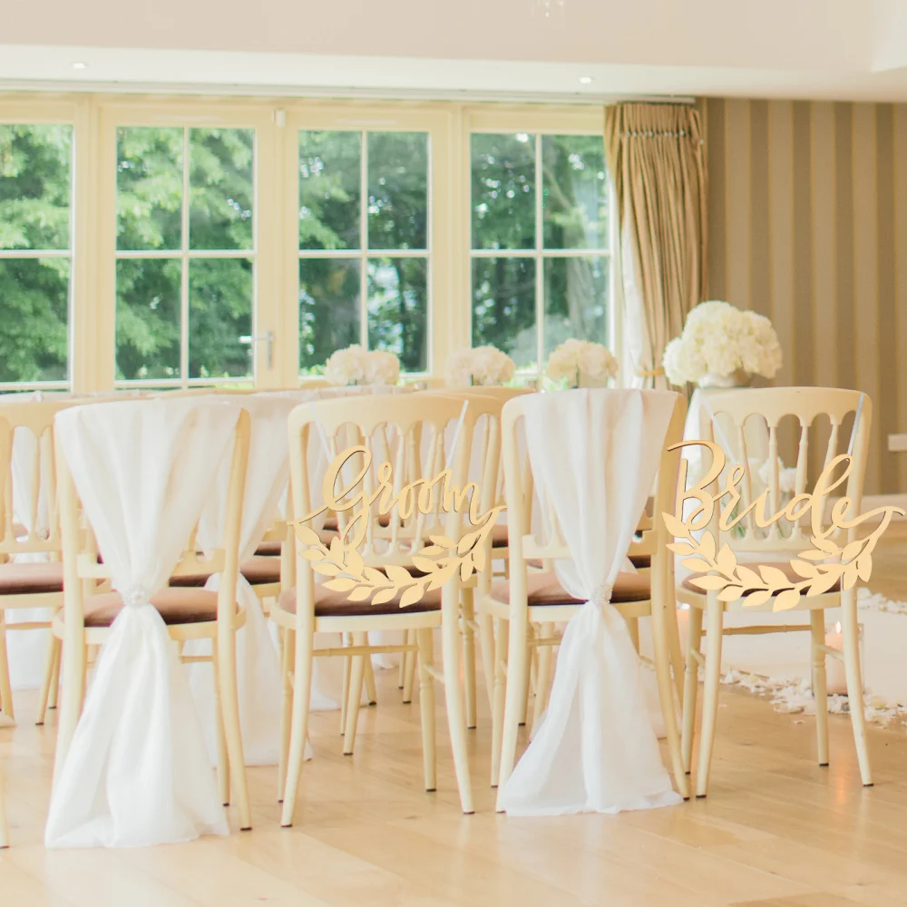 

1 Set Creative Wood Crafts Weddding Wooden Hanging Tags Chair Hanging Decors