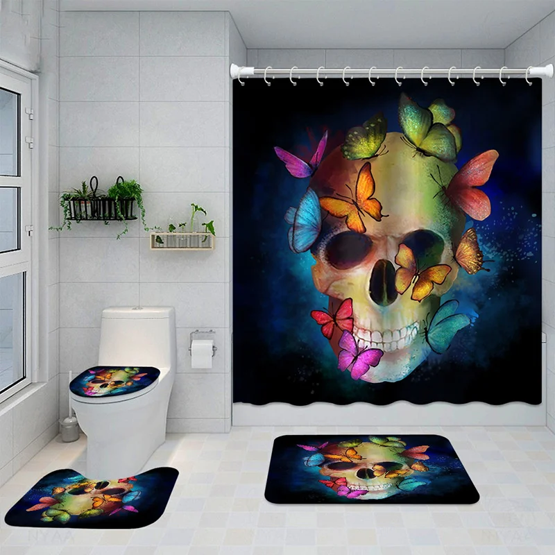 

Horror Skull Shower Curtains Bathroom Curtain Fabric Shower Curtain 3d Funny Waterproof Shower Curtain Home Decoration