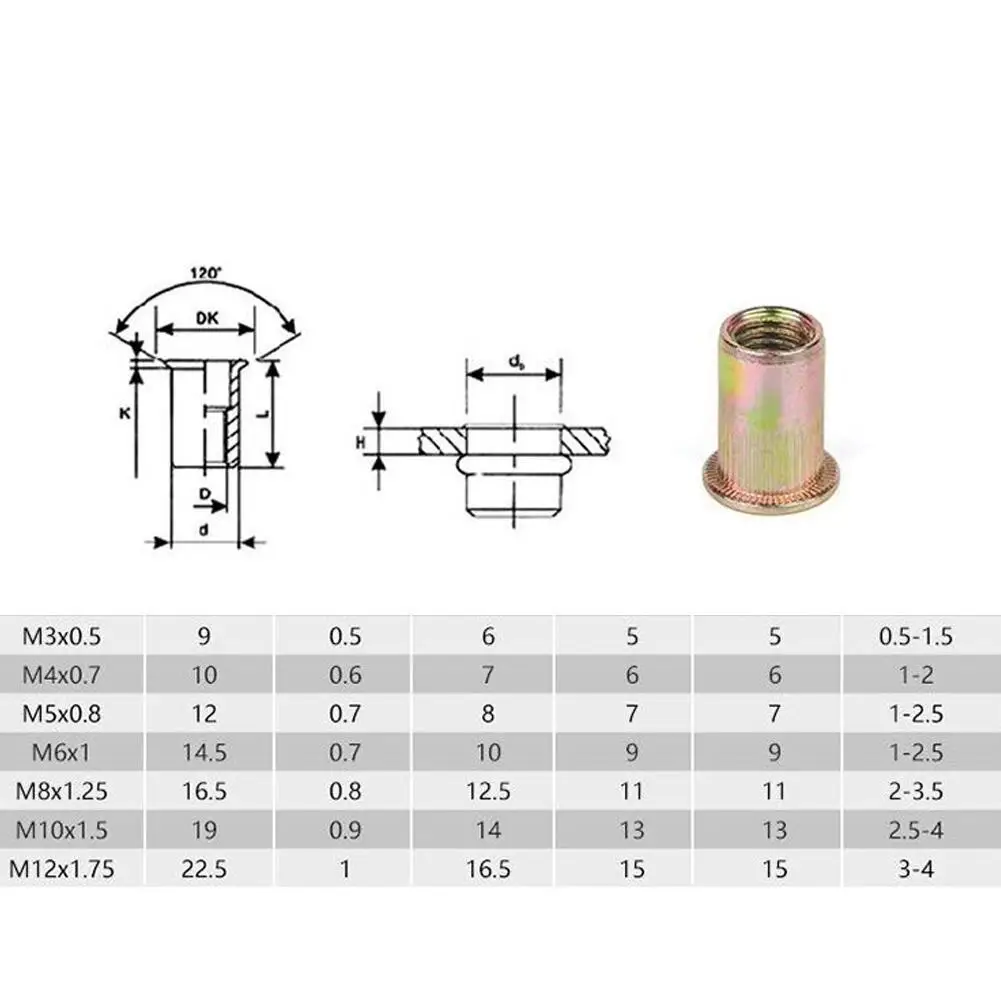 100/165/210 шт. заклепки из углеродистой стали |