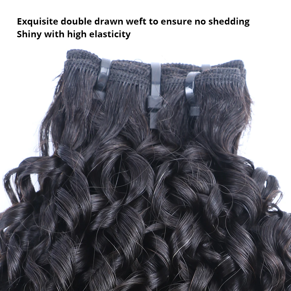 Queen Nala Double Drawn Brazilian Hair Weave Bundles Pissy Curly 12A Funmi Unprocessed Virgin Human Natural Color | Шиньоны и парики