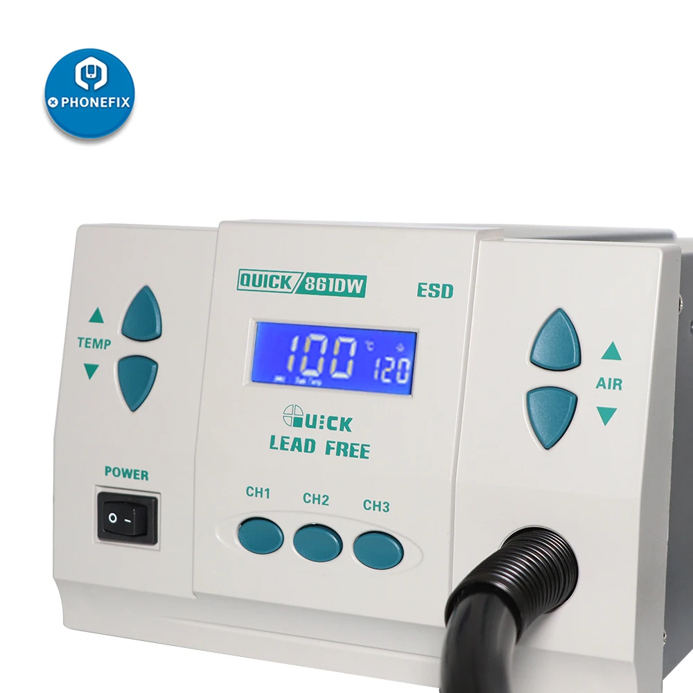 Паяльная станция Quick 861DW 1000 Вт с ЖК-дисплеем 110 В/220 В три канала программируемой