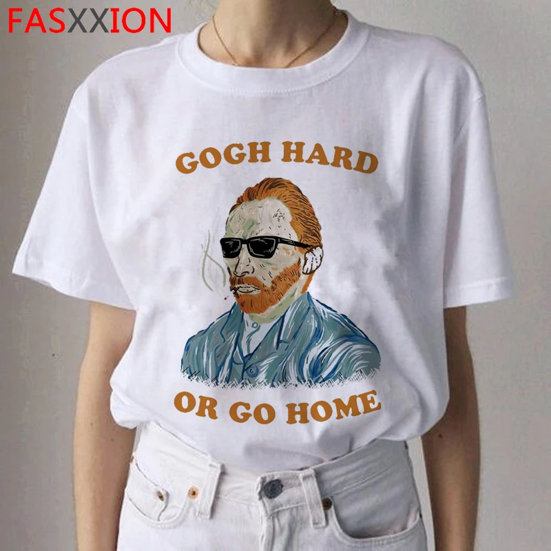 Van Gogh Van Goghing Van Gone футболки HARAJUKU женские Рисование маслом Ullzang футболка Веселая 90s футболки модные футболки женские - Цвет: 9322