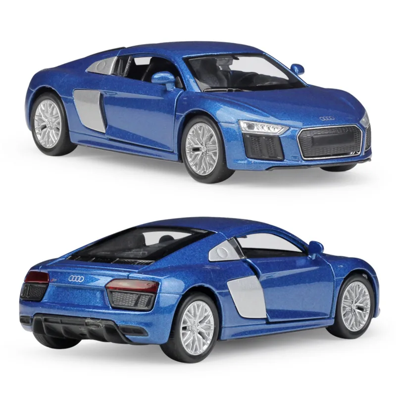 1:36 литые модели 2016 R8 V10 синяя модель купе игрушки литый под давлением автомобиль