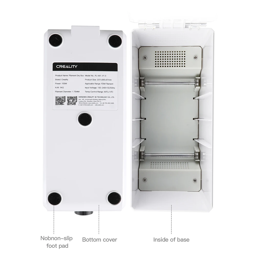 

Creality Filament Dry Box 3D Printer Filament Storage Holder Dustproof Spool Rack for 1.75mm/2.85mm/3.00mm TPU ABS Material