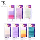 Ресницы THINKSHOW Color s индивидуальные для наращивания, цветные Накладные ресницы с эффектом омбре, искусственные шелковые норковые 3d-ресницы, инструмент для макияжа