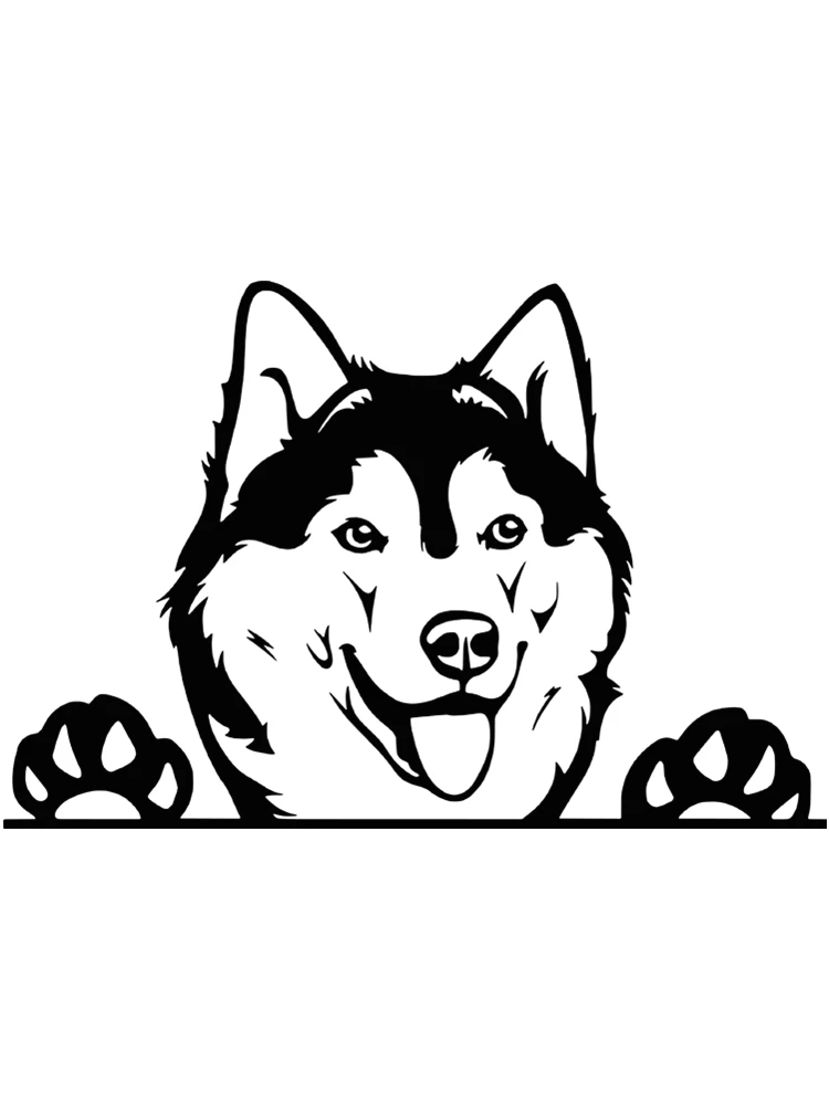 

Small Town Alaska Malamute Bulldog Chihuahua Peeking Creative Funny Vinyl Car Sticker Decal For Bmw E46 Bmw E90 Car Auto Parts