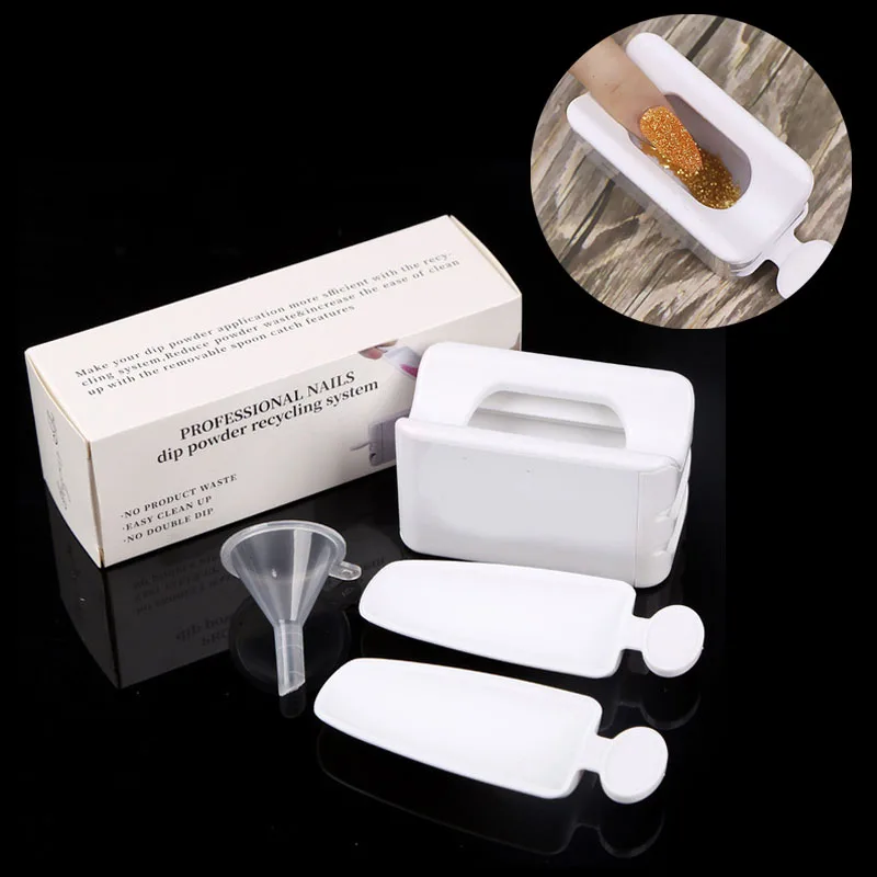 Коробка для пудры ногтей Dip лоток порошка контейнер маникюрных инструментов 1