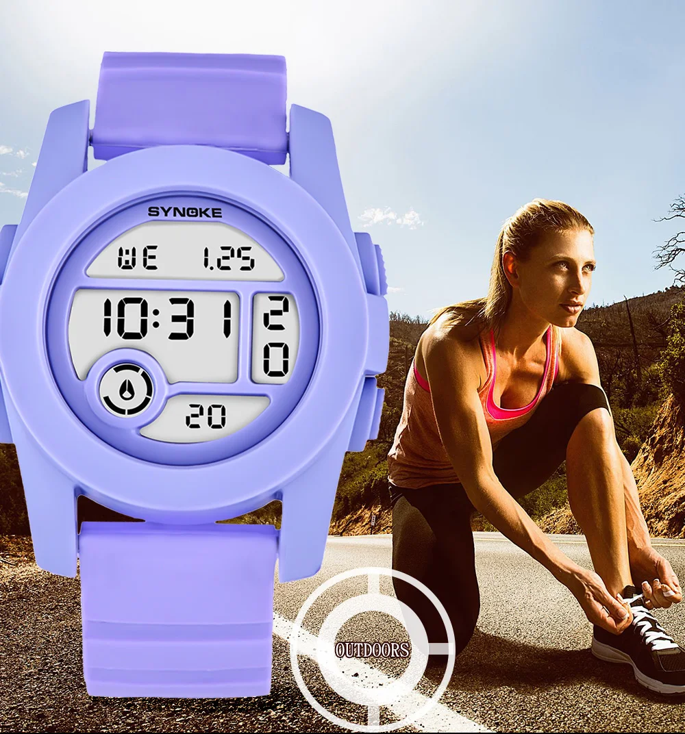 

PANARS Digital Watches Men Women Soft Silicone Waterproof Sports Watch Swimming Clockwrist Luminous Couple Wristwatch Running