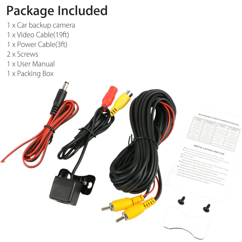 

Universal Car Reversing Rear View Camera 12 LED Night Vision Backup Parking Reverse Camera Waterproof Wide Angle HD Color Image