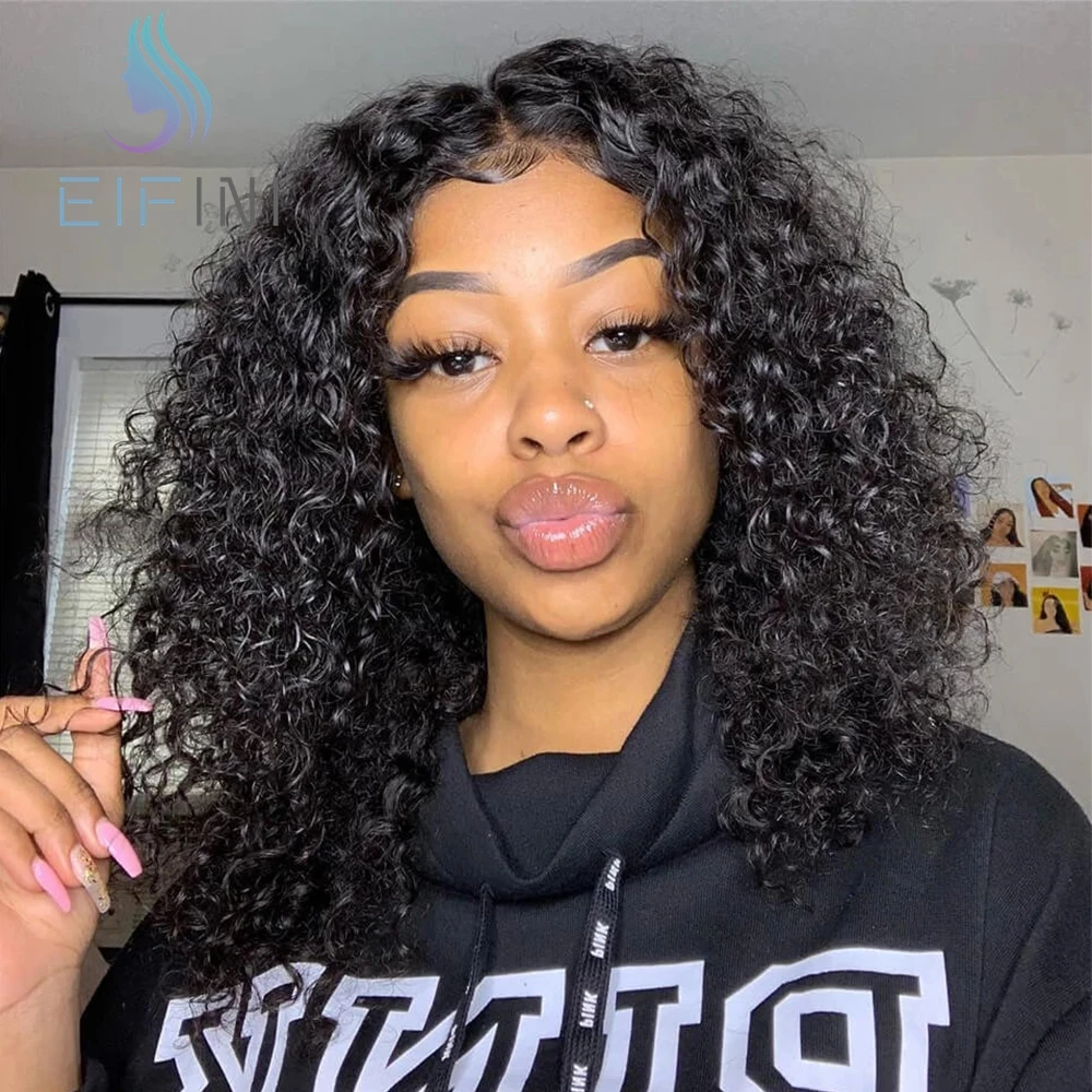 

Jerry Curly Short Lace Front Human Hair Wig PrePlucked For Black Women Remy Malaysian 13x6 Deep Curly Frontal Wig With Baby Hair