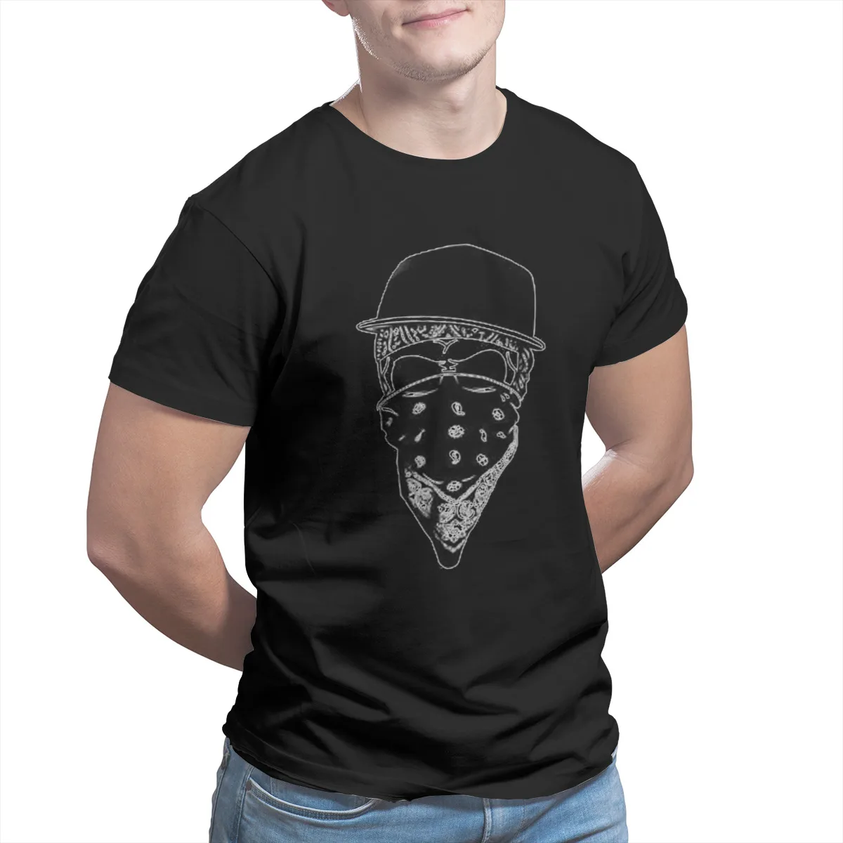 

Calaveras T-Shirt Print Black Punk Graphic Retro T-shirt 24133
