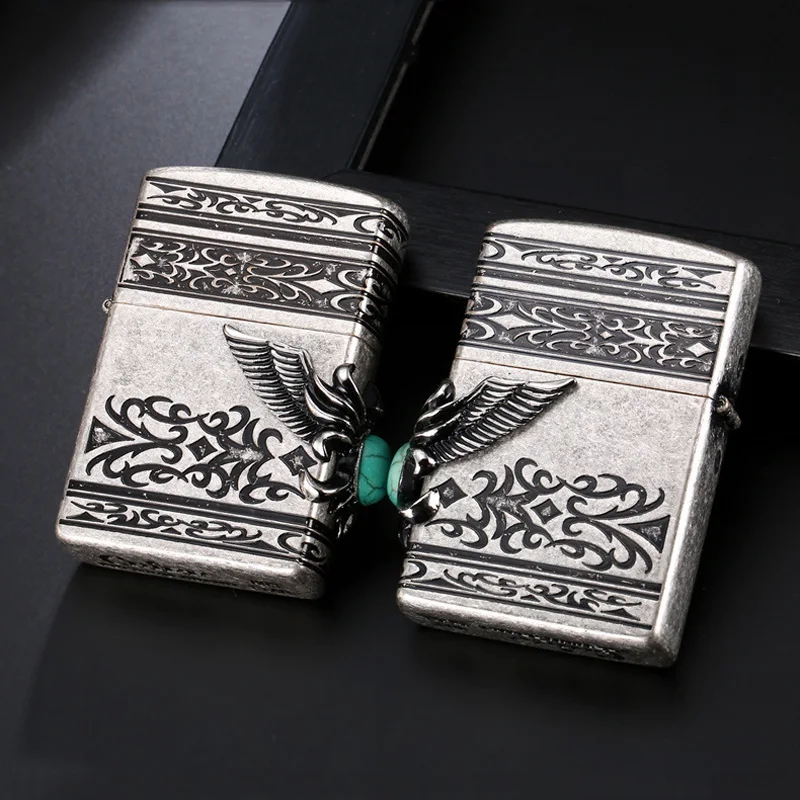 Ветрозащитная Зажигалка на керосин латунные масляные зажигалки в стиле ретро