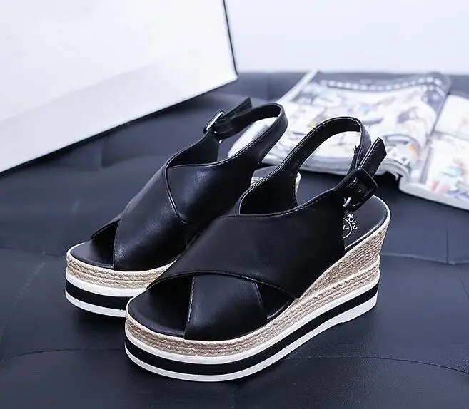 

Women Shoes Summer Muffin Bottom Wedges Platform Shoes Peep Toe Sandal Woman High Heels Fish Toe Shoes Zapatos Mujer Rome