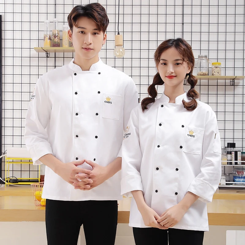 

2021 New Chef Uniform Western Restaurant Work Clothes Unisex Dining Overalls.