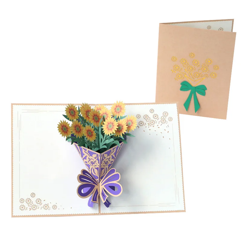 3D всплывающая наклейка открытка на день рождения свадебная поздравительная