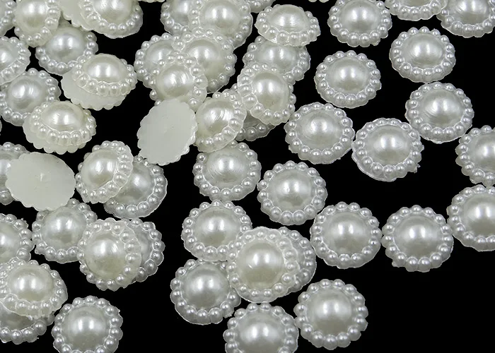 12 мм цвета слоновой кости полубусины из АБС-пластика с жемчугом кабошоны для