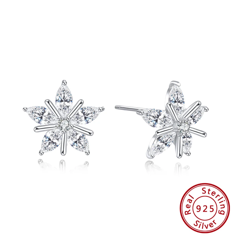 SE172 silver ORSA JEWELS Настоящее 925 пробы серебро слайд серьги-гвоздики в форме Для женщин блестящие AAAA фианит квадратной огранкой, черно-белая женская Праздничная обувь ювелирные изделия SE192 - Цвет камня: SE172 silver