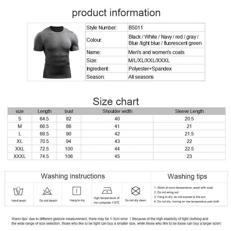 

Men's Running Compression T-shirts Quick Dry Running Tops Gym Fitness Trainning Short Sleeve t-shirt Breathable