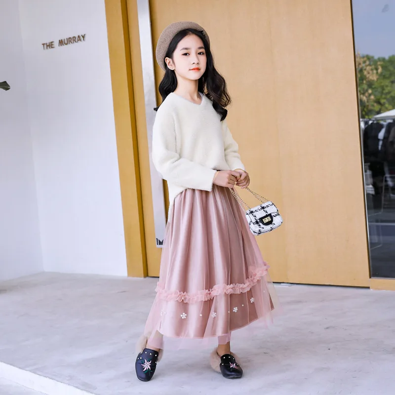 Золотая Бархатная длинная юбка Новинка 2021 года Сезон осень зима с высокой талией