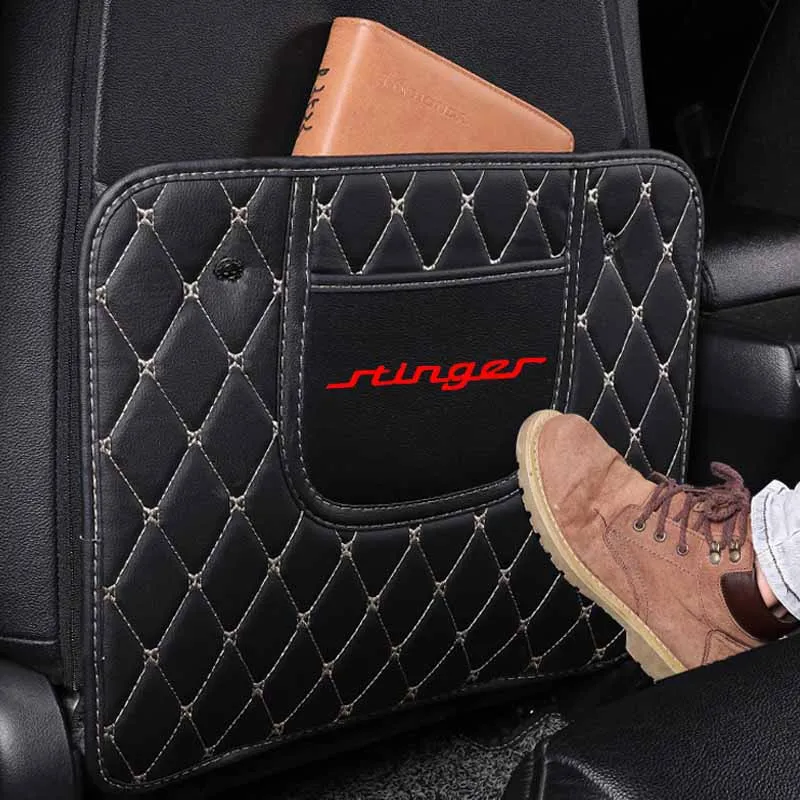 

Из искусственной кожи Противоударная Накладка для Kia Stinger, автомобильная Водонепроницаемая накладка на заднее сиденье, Универсальная автом...
