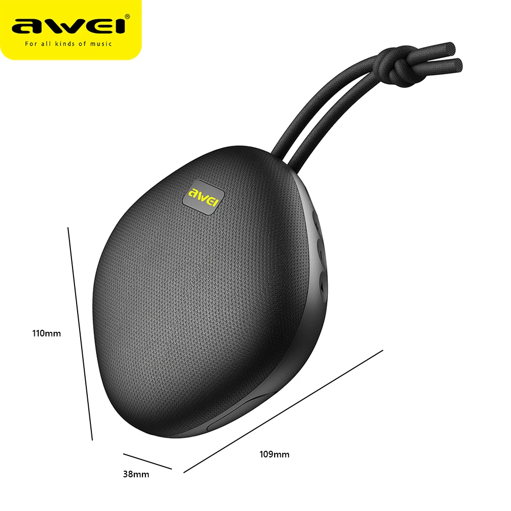 

AWEI Speaker Portable Outdoor Wireless Speaker 5.0 TWS Stereo HiFi Connect Wireless Audio Cable 800mAh Battery Y336
