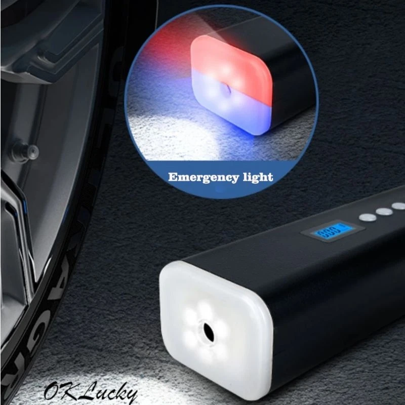 

OKLucky Car Electrical Air Pump Mini Portable Wireless Tire Inflatable deflate Inflator Compressor TPMS Motorcycle Bicycle ball