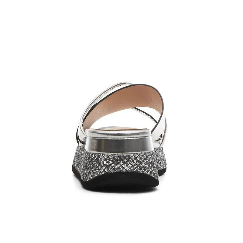 

Fashion Women Slippers Handmade Microfiber Leather Platform Comfortable Casual Shoes Hot Sale Lady Slippers