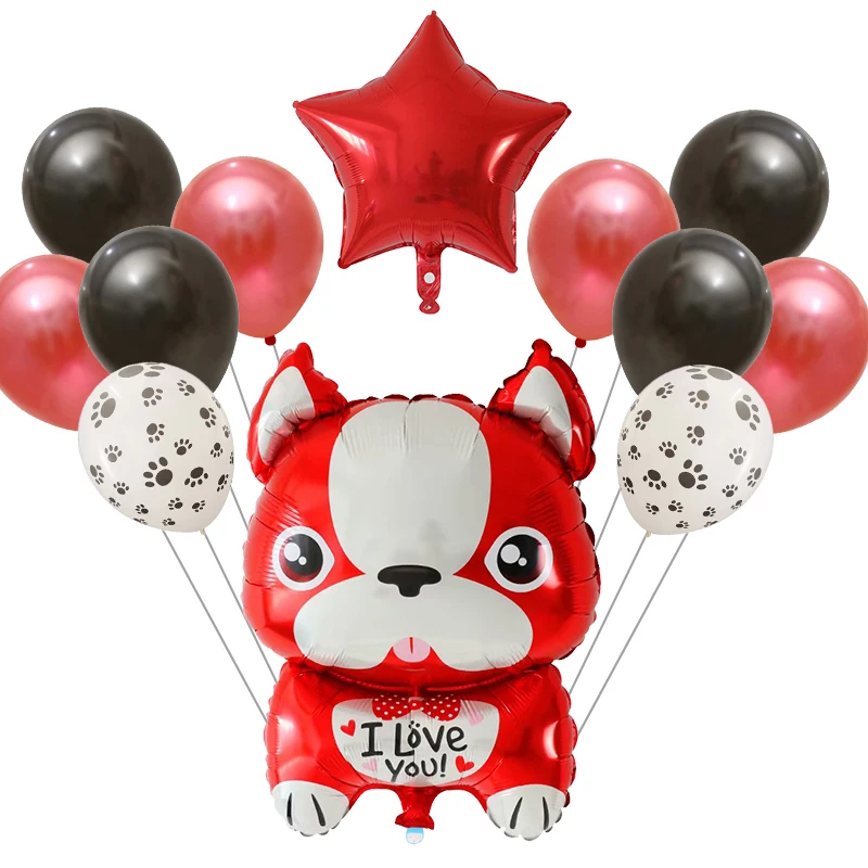 12 шт. собака в форме Фольга шар для детей игрушки с рисунками зверей из