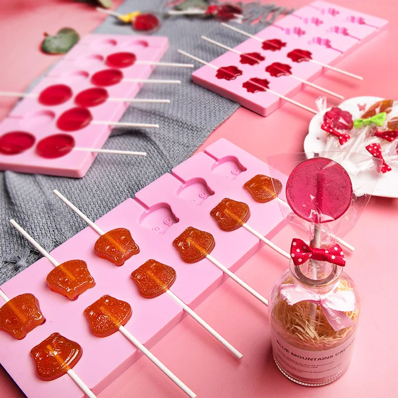 Набор форм для леденцов бытовой силиконовый мультяшный шлифовальный