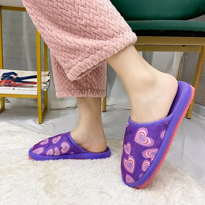 2021 New Women's Baotou Women's Shoes One-word Slippers Large Size Suede Flat Bottom Slippers for Home  Women's Shoes