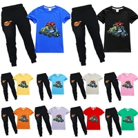 new blaze and the monster machines baby girls casual children set suits short sleeve t shirtpants fashion kids girl clothing