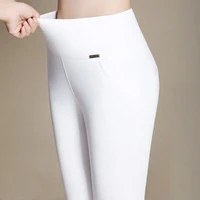 women plus size high waist stretchy pants ladies skinny slim trousers black white wine blue leggings pants 5xl 6xl