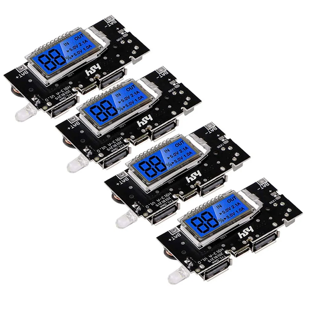 

4PCS 5V Micro USB 18650 Lithium Battery Charging Board Charger Module With Protection Protection Dual Functions Battery Charger